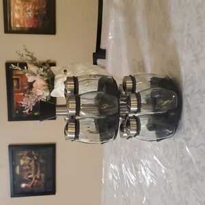Rotating Spice Rack with Glass Jars